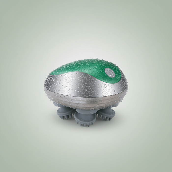 Green scalp massager